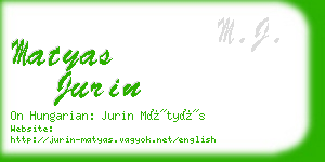 matyas jurin business card